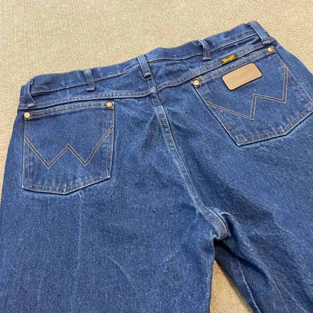 Wrangler Jeans Mens 40 Fits 39x36 Dark Blue Cowboy Cut Western Denim 13MWZ Boots